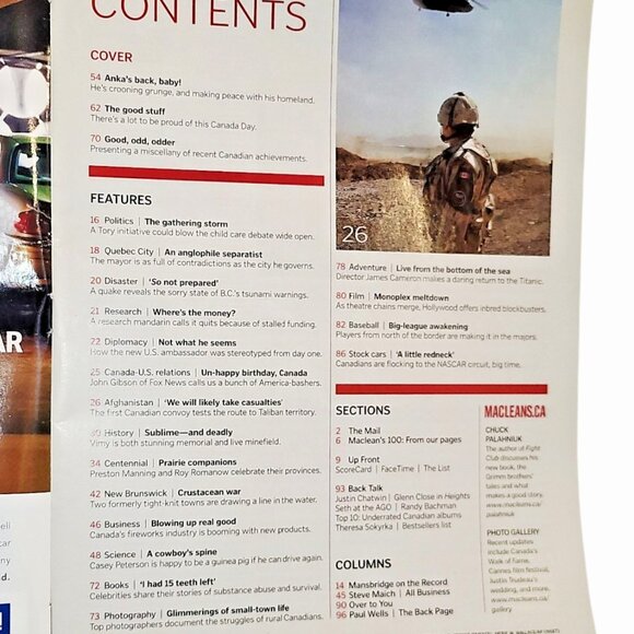 Macleans Magazine Paul Anka 8 Page Article Photos July 1 2005 Canada Day Double - Picture 2 of 9